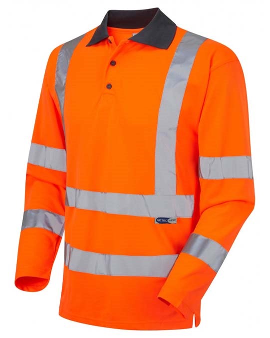 LEO WORKWEAR WOOLSERY ISO 20471 Cl 3 Coolviz Sleeved Polo Shirt